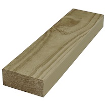 Plank of pressure treated lumber